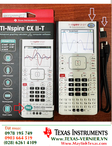 Ti-Nspire CX II-T, Máy tính khoa học vẽ đồ thị Texas Instrument Ti-Nspire CXII-T chính hãng (MẪU MỚI) cho kỳ thi PSAT /NMSQT ®, ACT ®,SAT ®, IB ®, AP ®